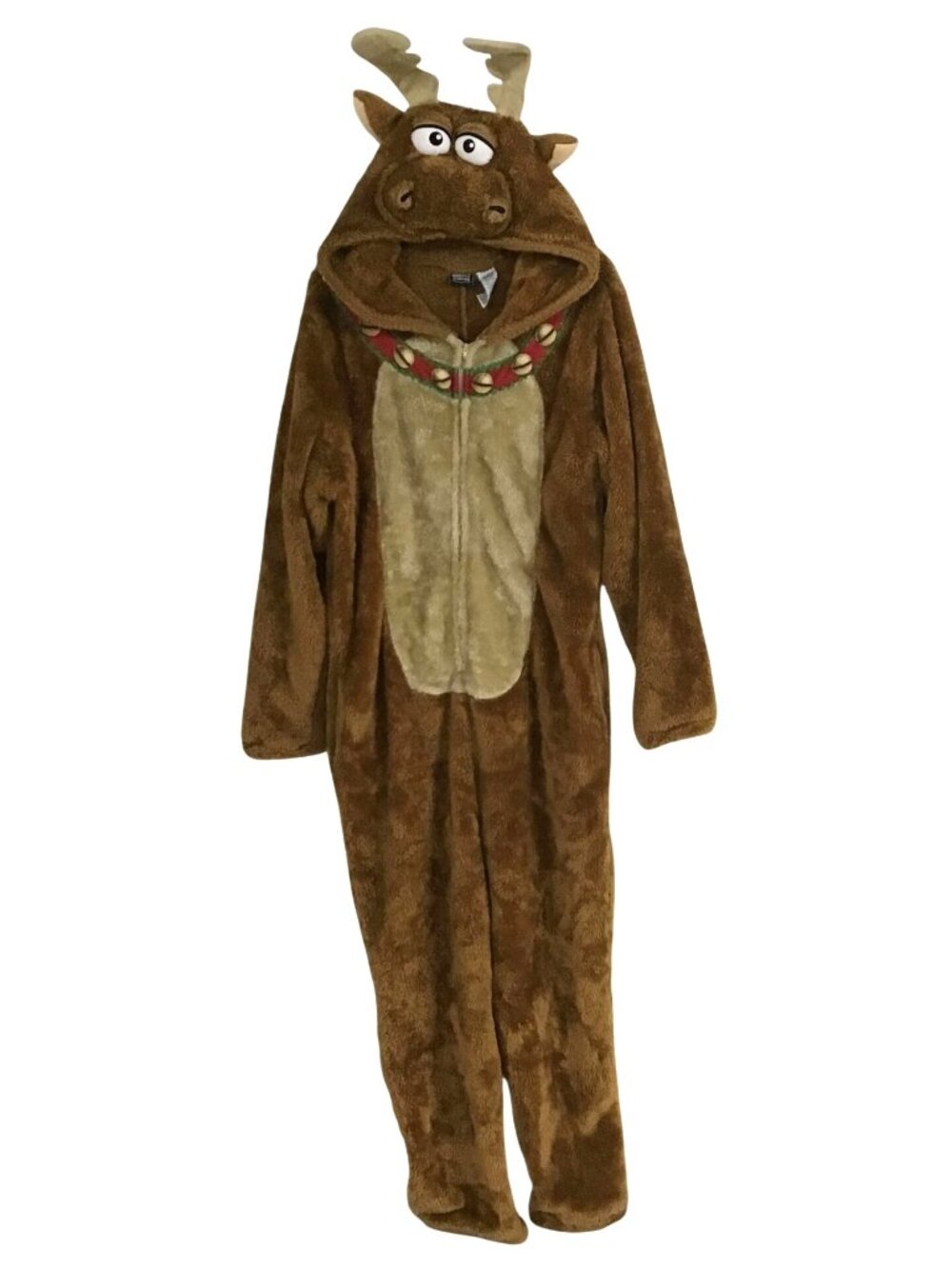 Briefly Stated XL Reindeer One Piece Hooded Pajama Holiday Costume